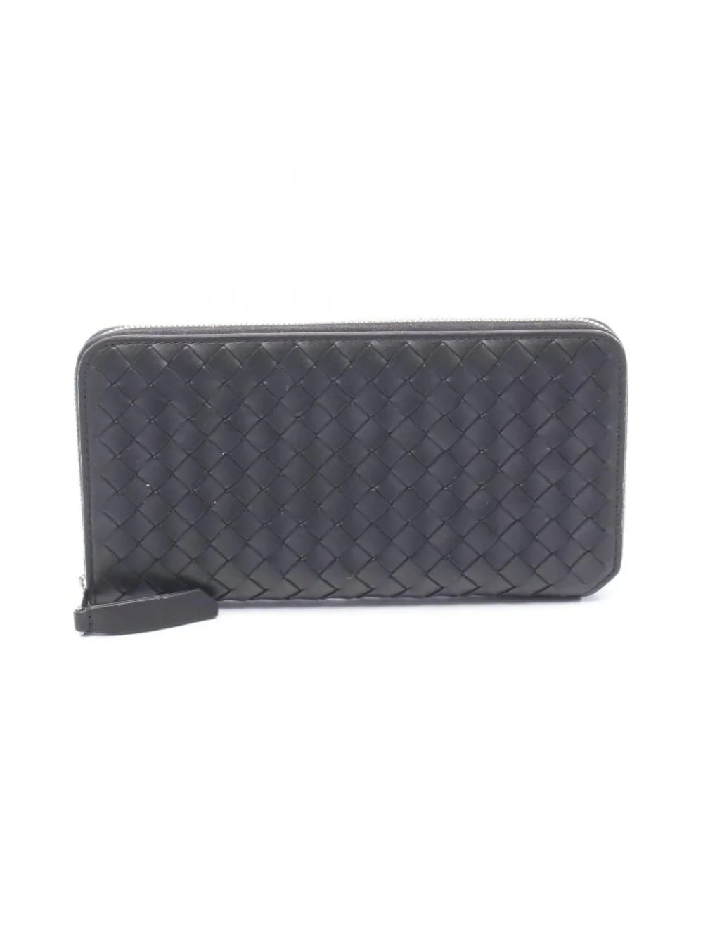 Bottega Veneta Round Wallet Intrecciato Piccolo Zip Around Black Leather